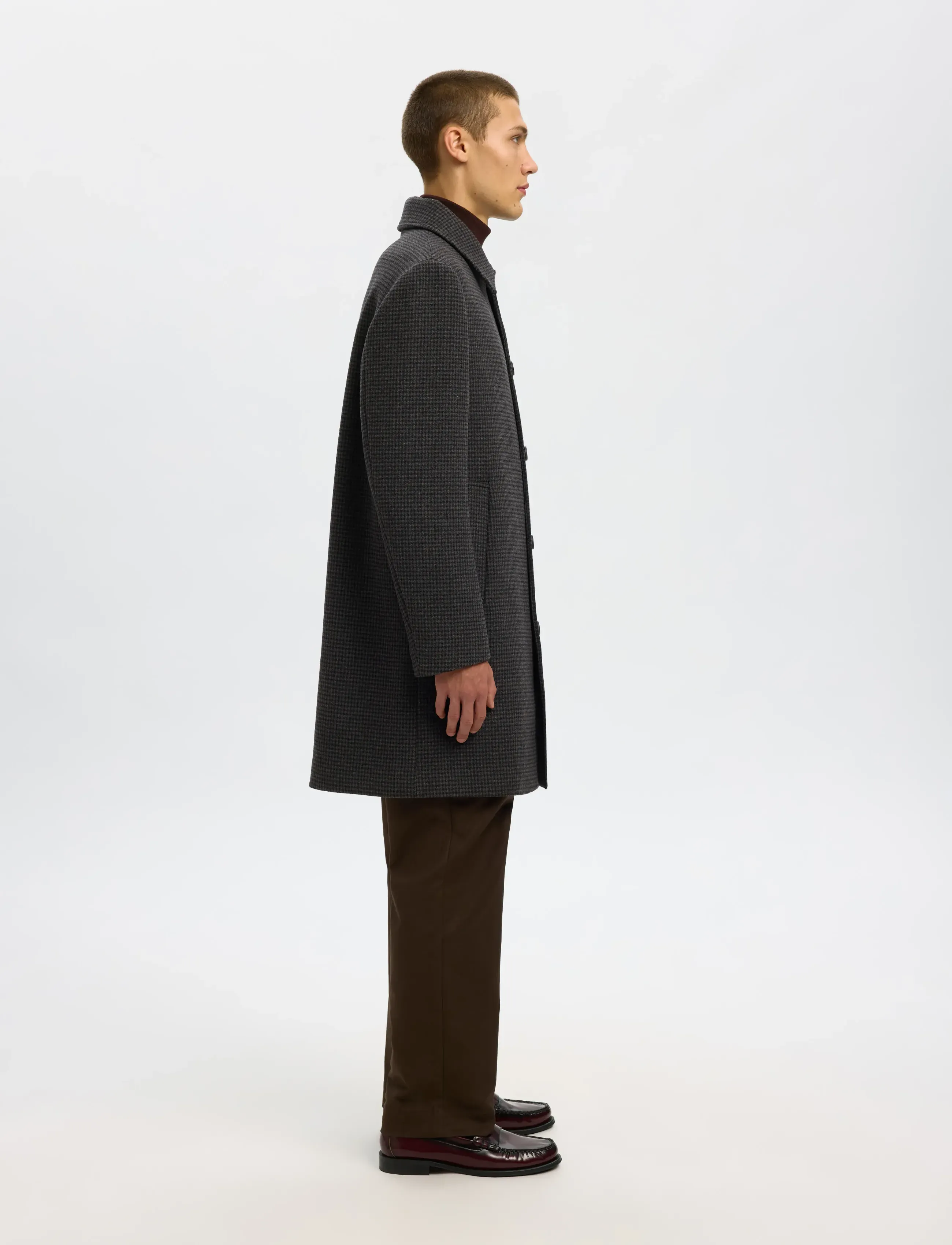 Selected - SLHARCHIVE WOOL BLEND CAR COAT - vilnoniai paltai - dark grey - 4