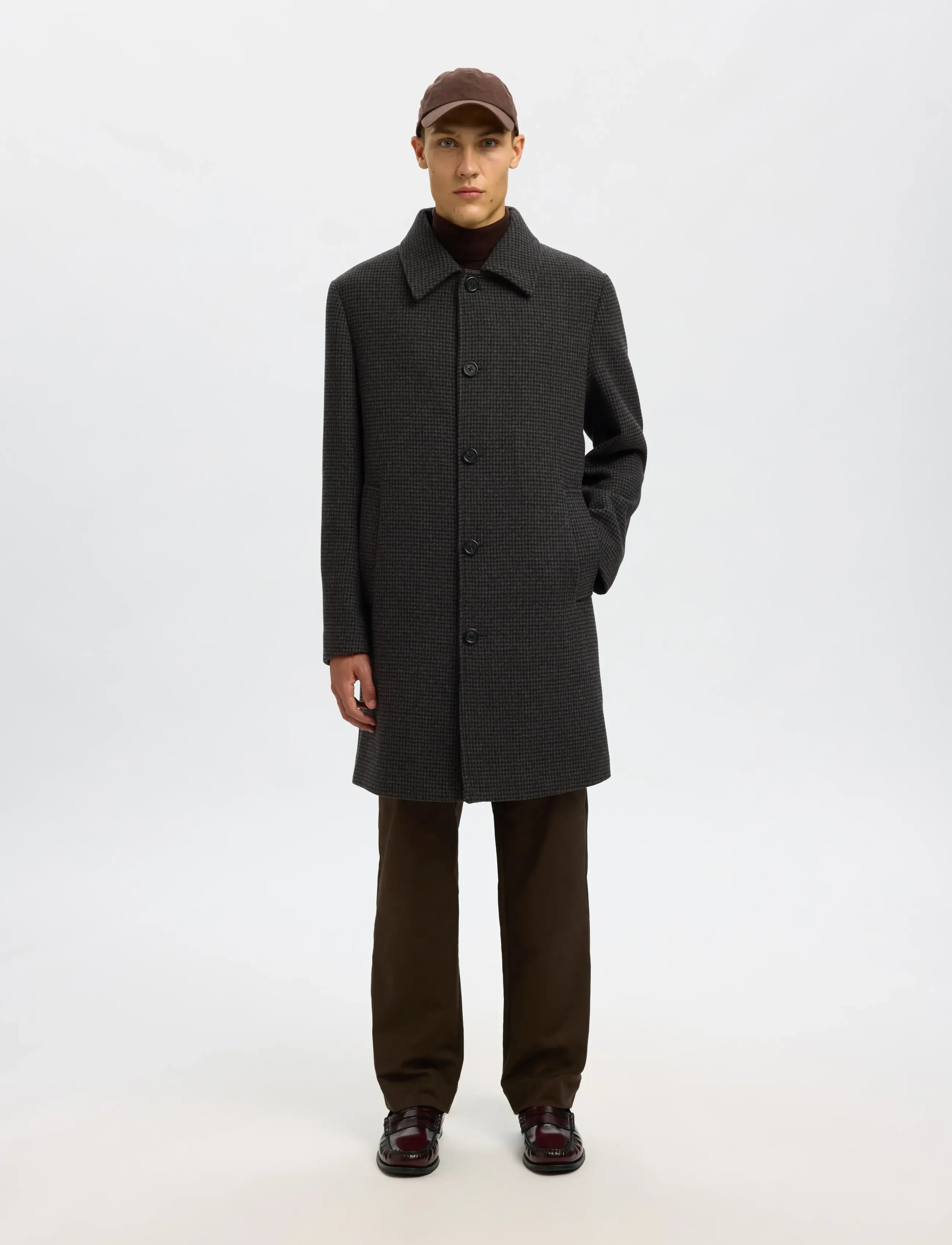 Selected - SLHARCHIVE WOOL BLEND CAR COAT - vilnoniai paltai - dark grey - 5