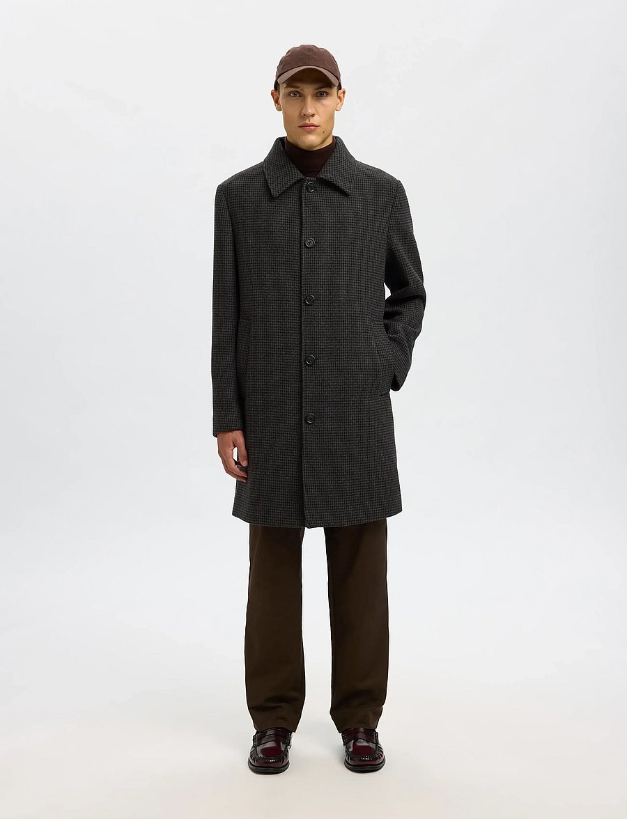 Selected - SLHARCHIVE WOOL BLEND CAR COAT - vilnoniai paltai - dark grey - 5
