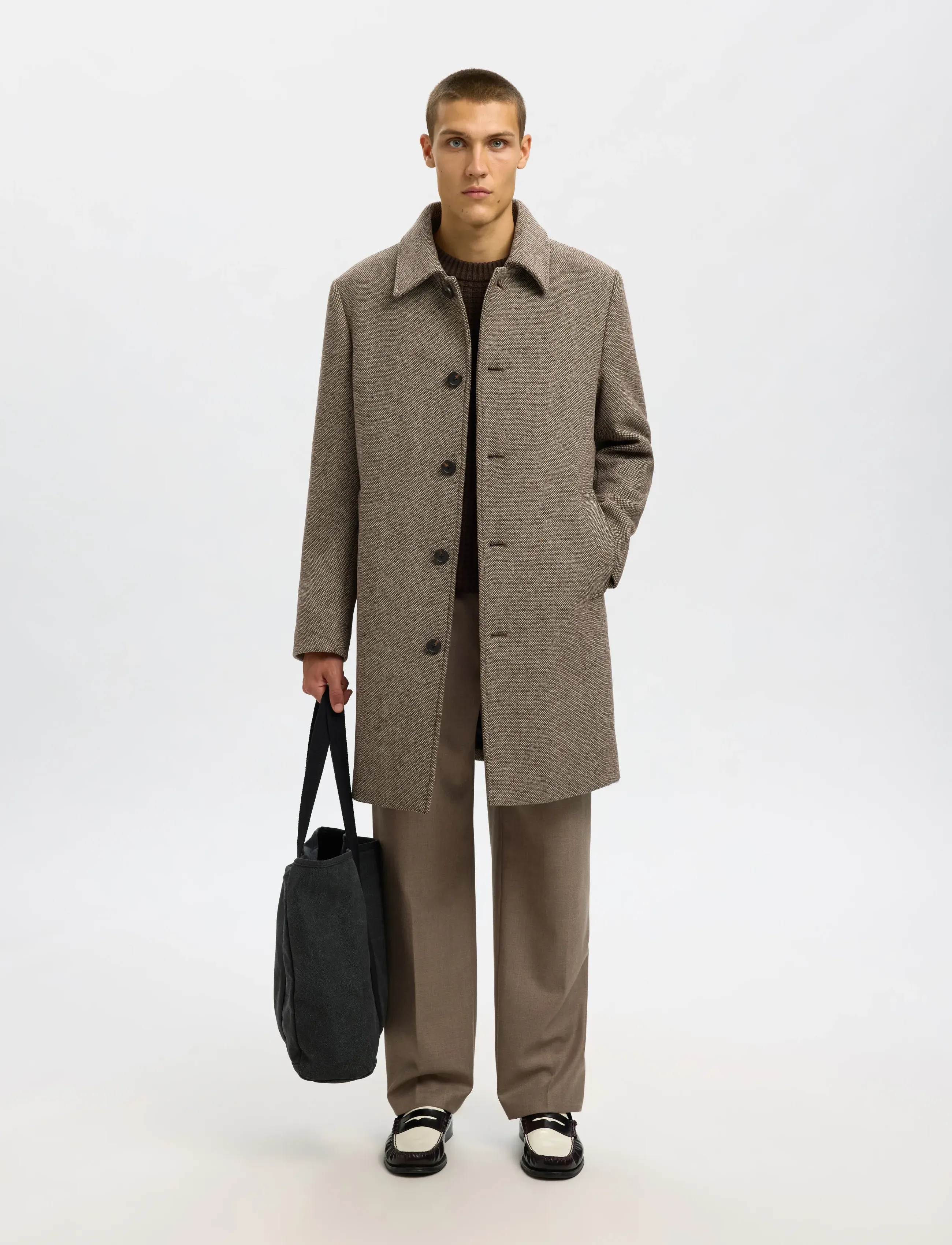Selected SLHARCHIVE WOOL BLEND CAR COAT - Winterjacken - DEMITASSE / brown