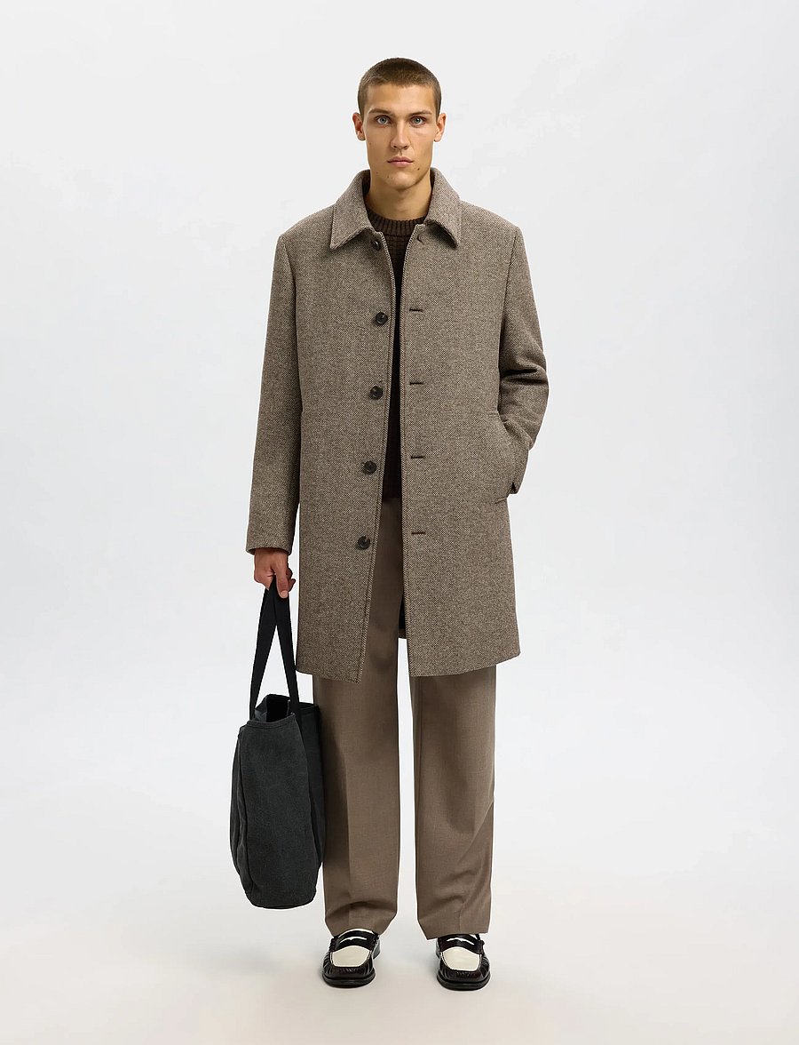 Selected - SLHARCHIVE WOOL BLEND CAR COAT - wollmäntel - demitasse - 0
