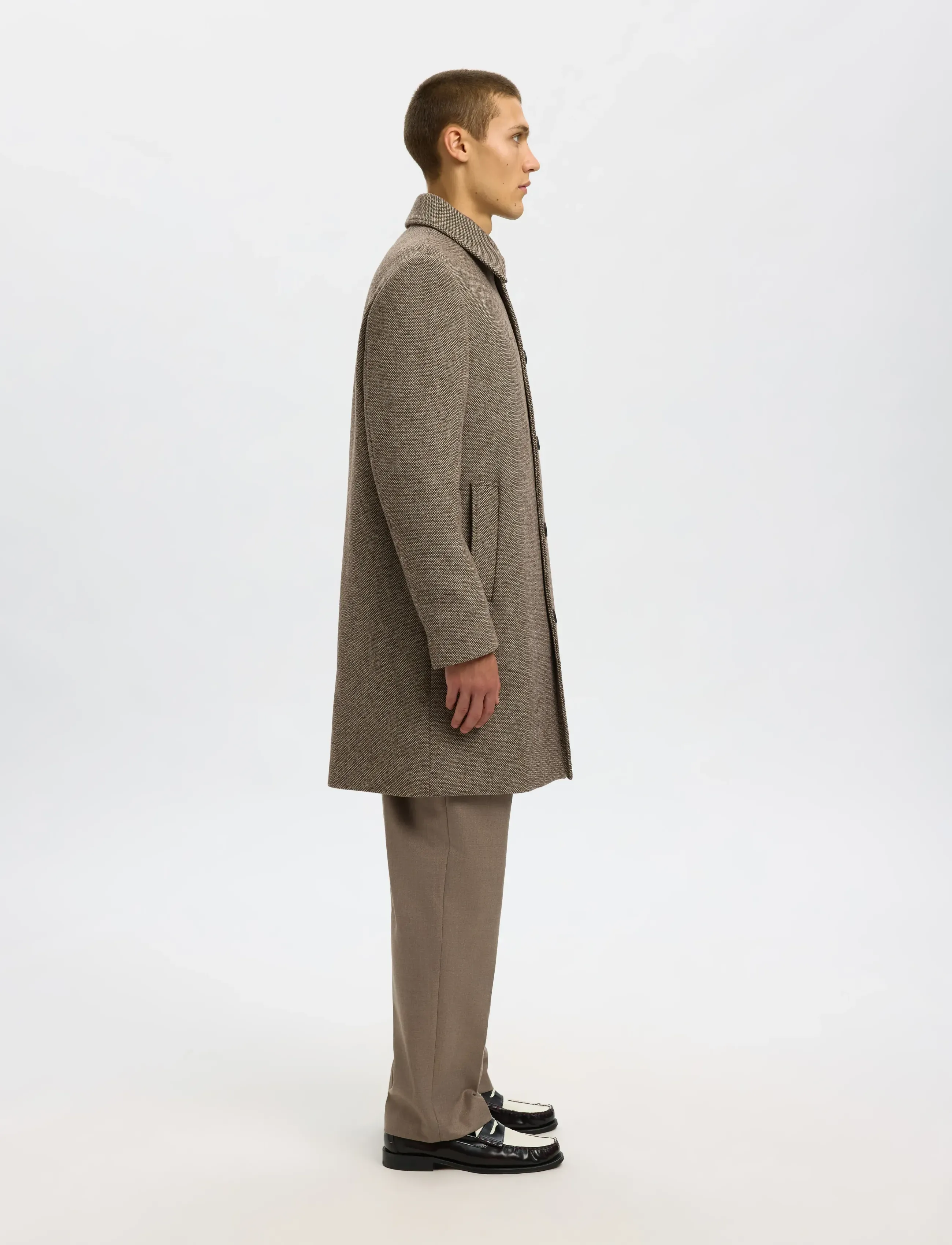 Selected - SLHARCHIVE WOOL BLEND CAR COAT - wollmäntel - demitasse - 3