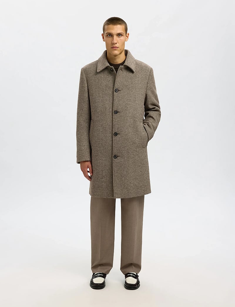 Selected - SLHARCHIVE WOOL BLEND CAR COAT - talvejoped - demitasse - 5