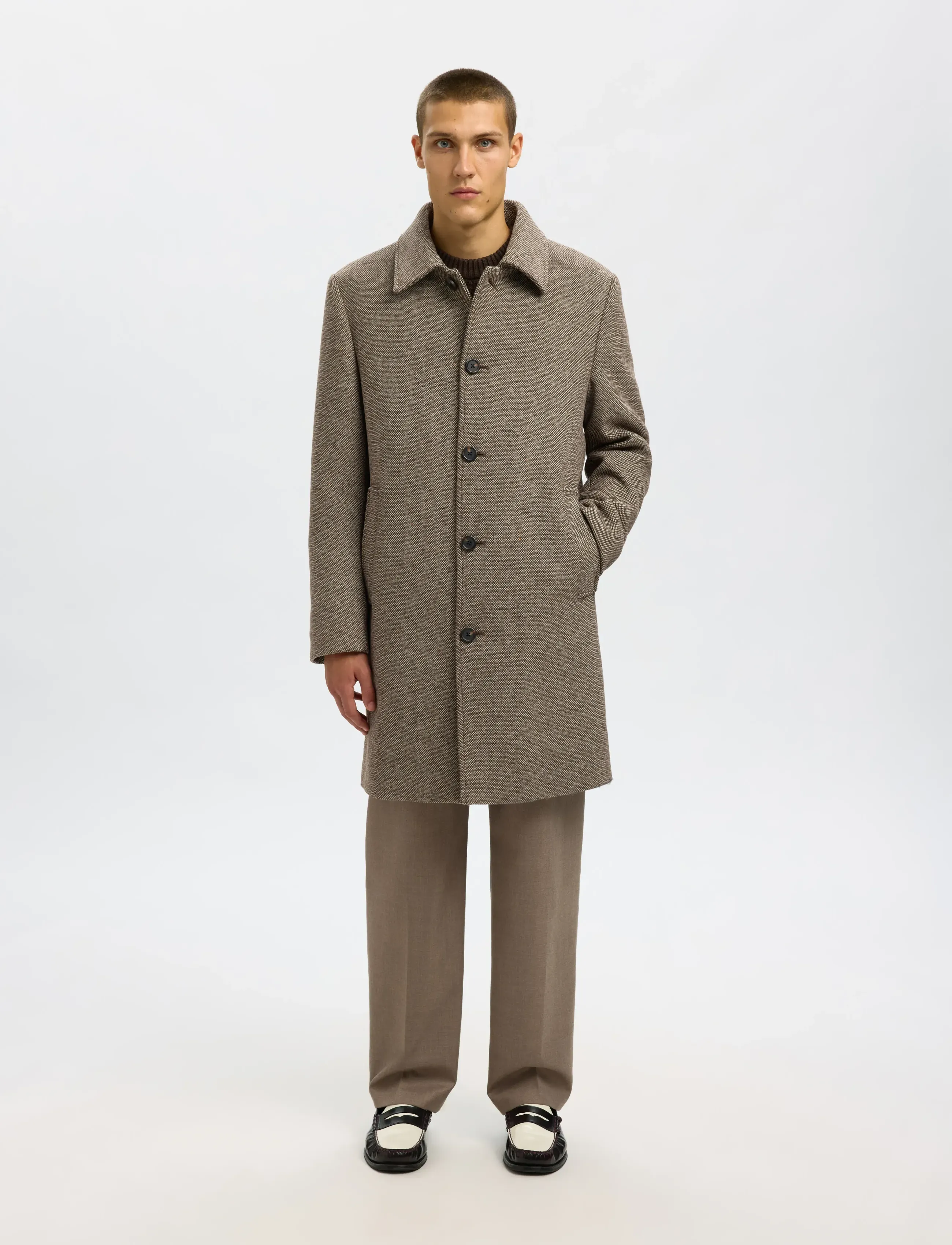 Selected - SLHARCHIVE WOOL BLEND CAR COAT - wollmäntel - demitasse - 5