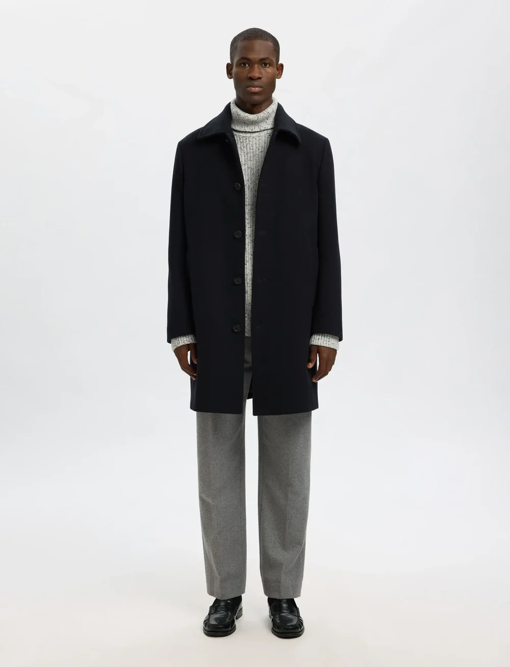 Selected - SLHARCHIVE WOOL BLEND CAR COAT - wollmäntel - sky captain - 0
