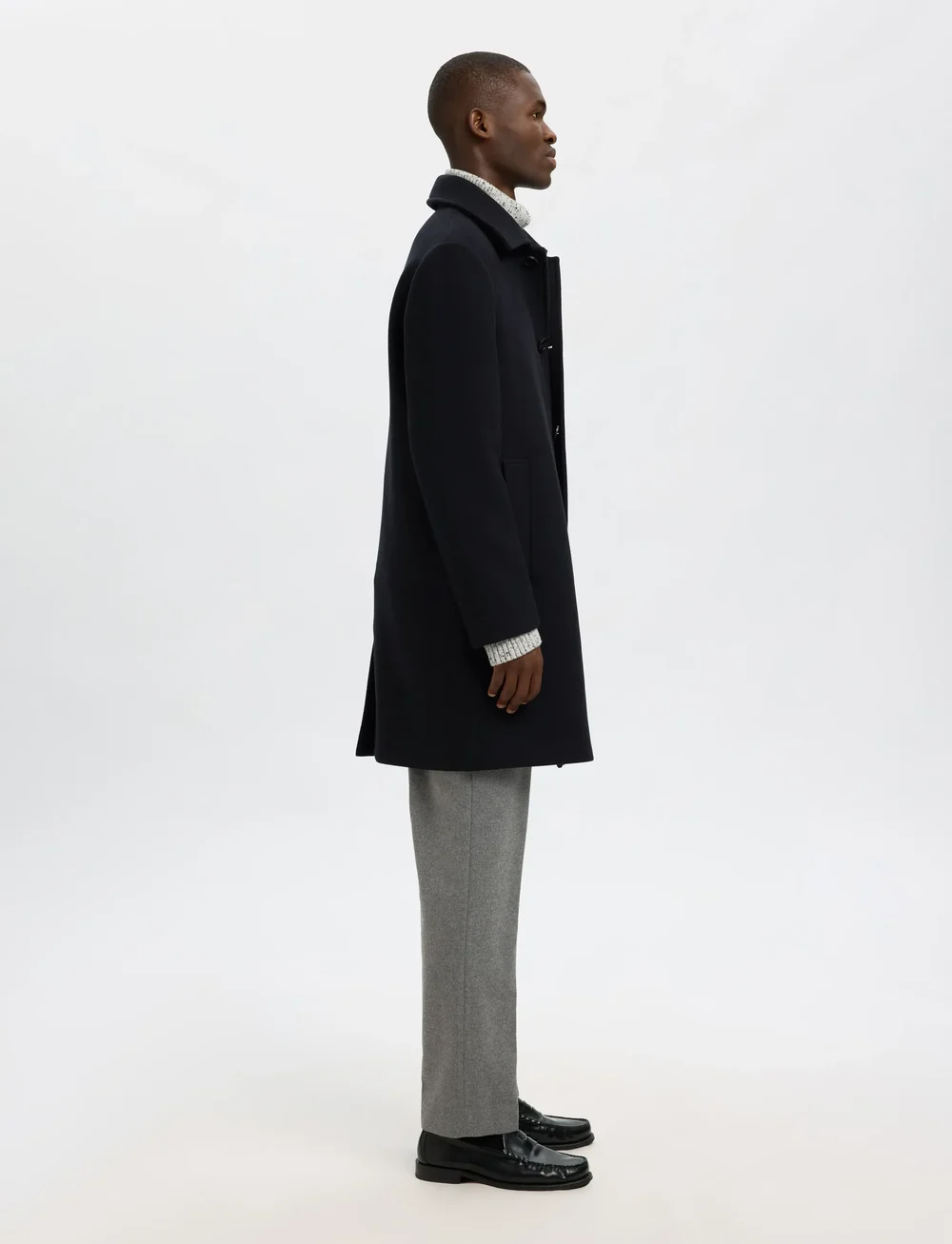 Selected - SLHARCHIVE WOOL BLEND CAR COAT - wollmäntel - sky captain - 3