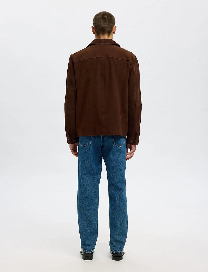 Selected - SLHTHOM SUEDE OVERSHIRT NOOS - vårjackor - demitasse - 2