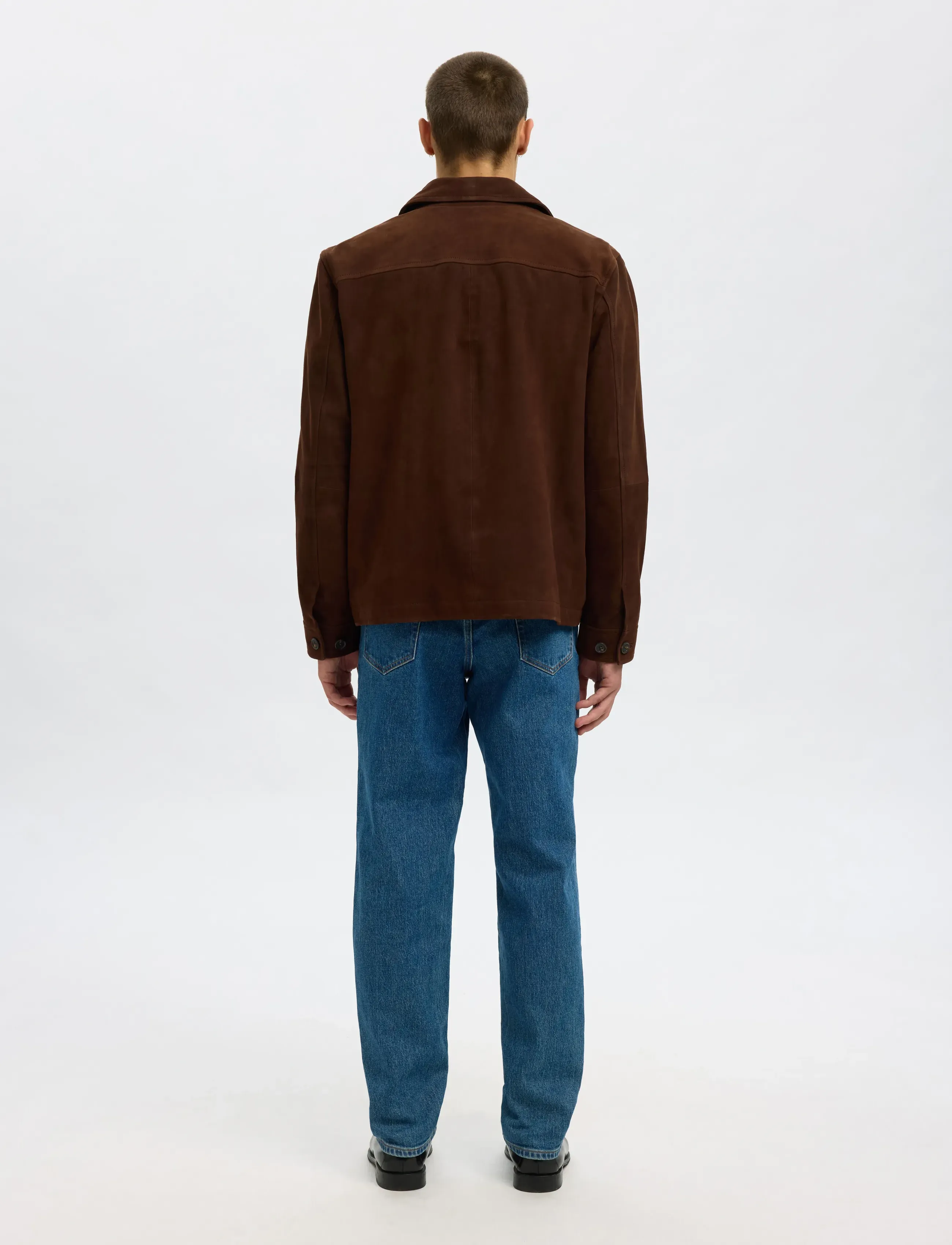 Selected - SLHTHOM SUEDE OVERSHIRT NOOS - vårjackor - demitasse - 2
