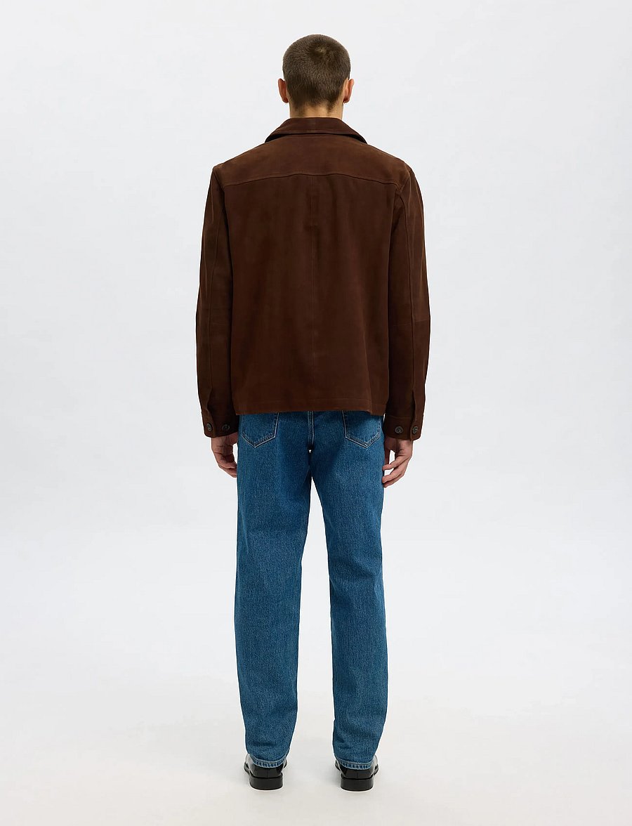 Selected - SLHTHOM SUEDE OVERSHIRT NOOS - vårjackor - demitasse - 2