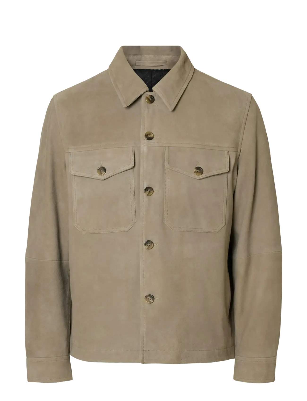 Selected SLHTHOM SUEDE OVERSHIRT NOOS - Overshirts - DESERT TAUPE / beige