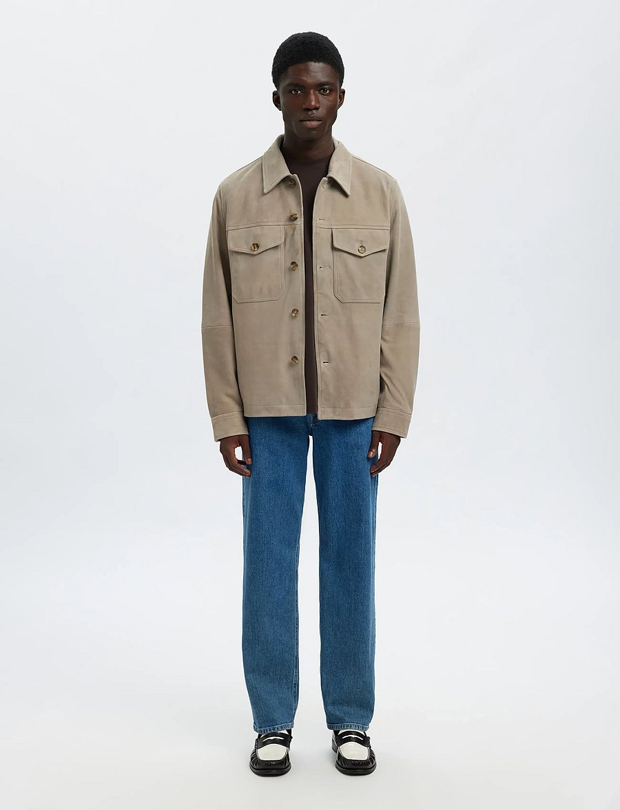 Selected - SLHTHOM SUEDE OVERSHIRT NOOS - forårsjakker - desert taupe - 3