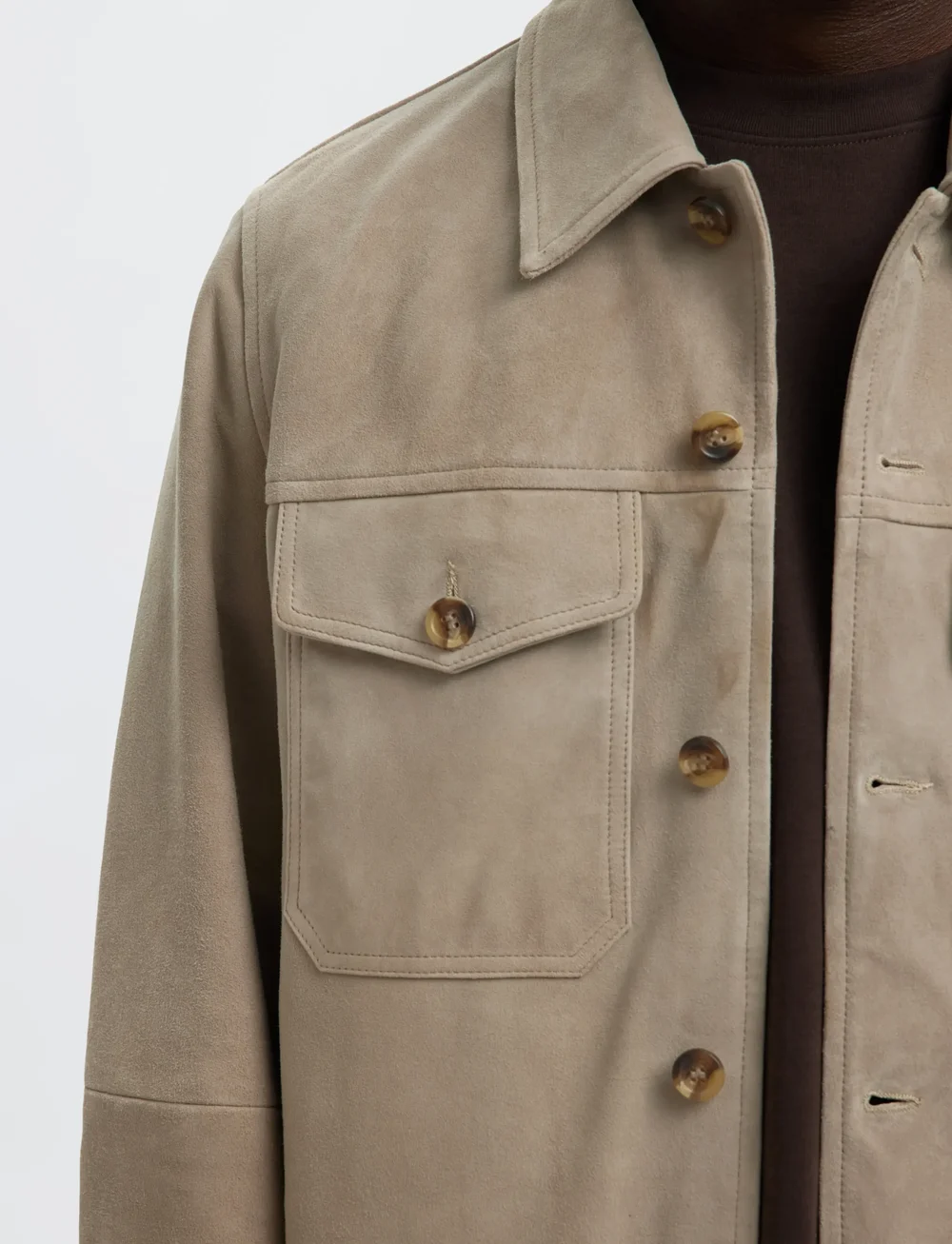 Selected - SLHTHOM SUEDE OVERSHIRT NOOS - efterårsjakker - desert taupe - 4