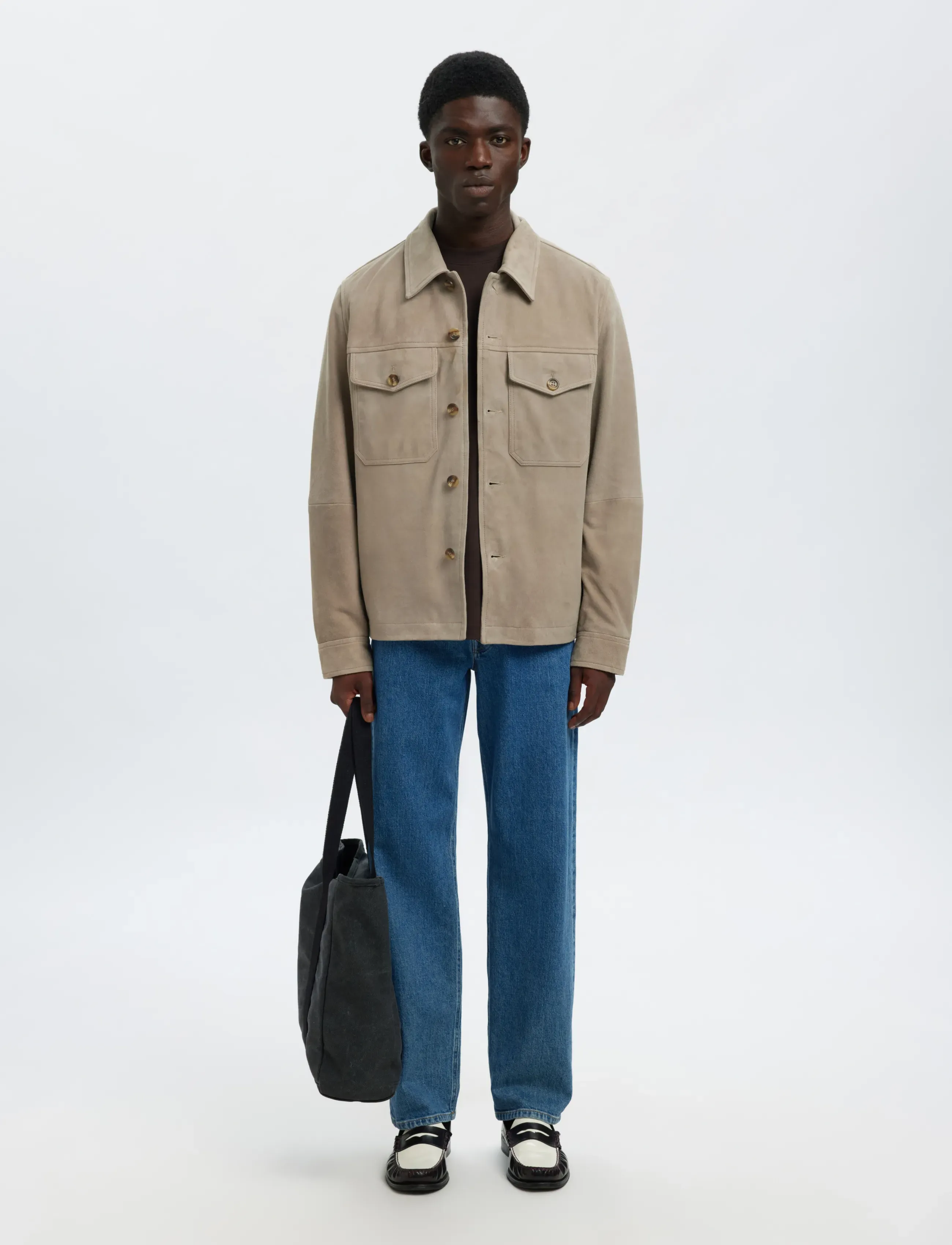Selected - SLHTHOM SUEDE OVERSHIRT NOOS - forårsjakker - desert taupe - 5