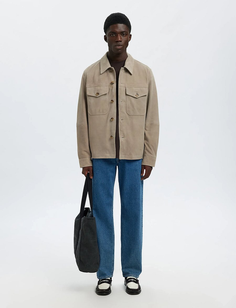 Selected - SLHTHOM SUEDE OVERSHIRT NOOS - forårsjakker - desert taupe - 5