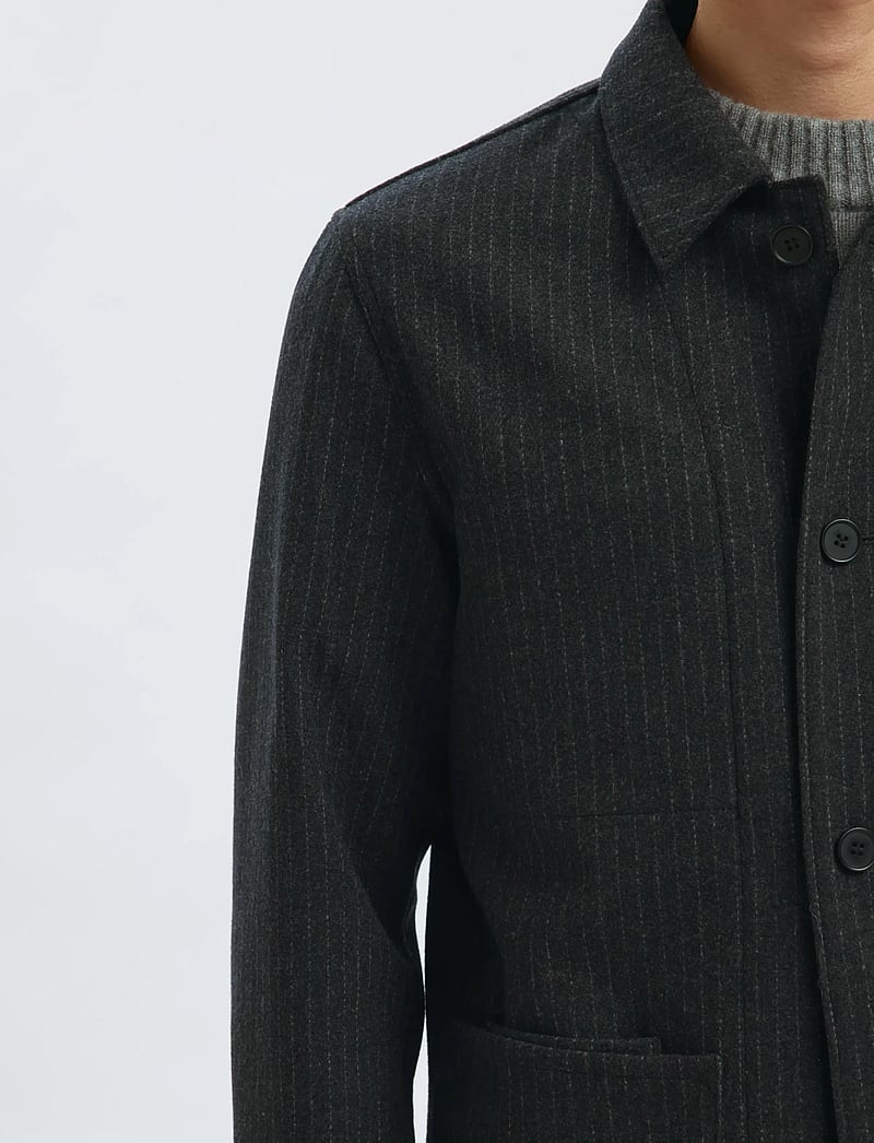 Selected - SLM-LANDON WOOL BLEND HYBRID BLAZER NOOS - einreiher - grey - 3