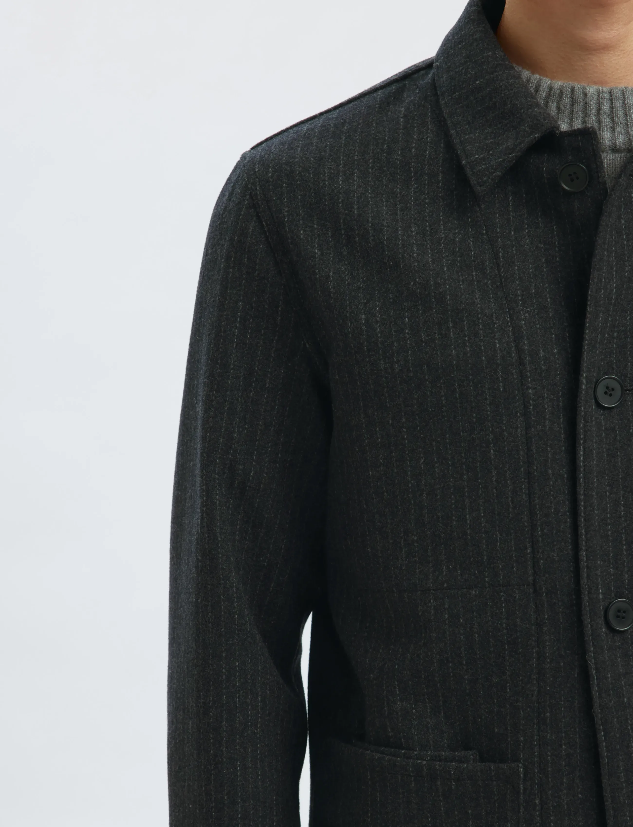 Selected - SLM-LANDON WOOL BLEND HYBRID BLAZER NOOS - enkeltradede blazere - grey - 3