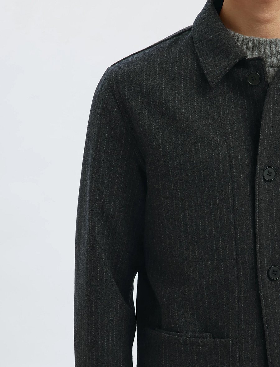 Selected - SLM-LANDON WOOL BLEND HYBRID BLAZER NOOS - enkeltradede blazere - grey - 3