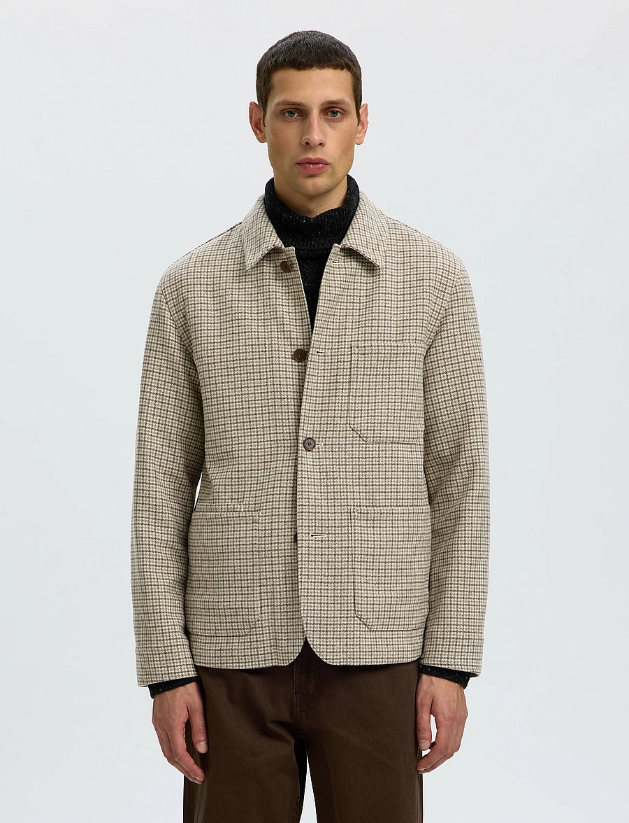 Selected - SLM-LANDON WOOL BLEND HYBRID BLAZER NOOS - einreiher - light grey melange - 0