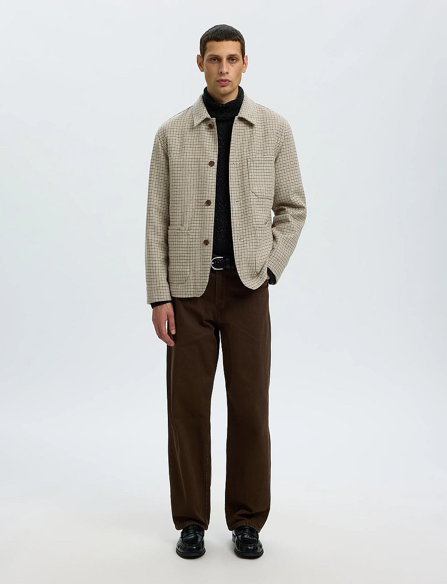 Selected - SLM-LANDON WOOL BLEND HYBRID BLAZER NOOS - einreiher - light grey melange - 3