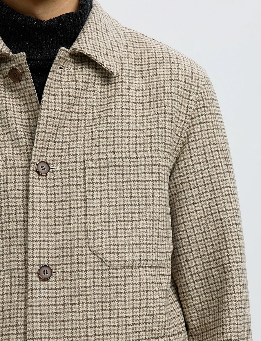 Selected - SLM-LANDON WOOL BLEND HYBRID BLAZER NOOS - einreiher - light grey melange - 4