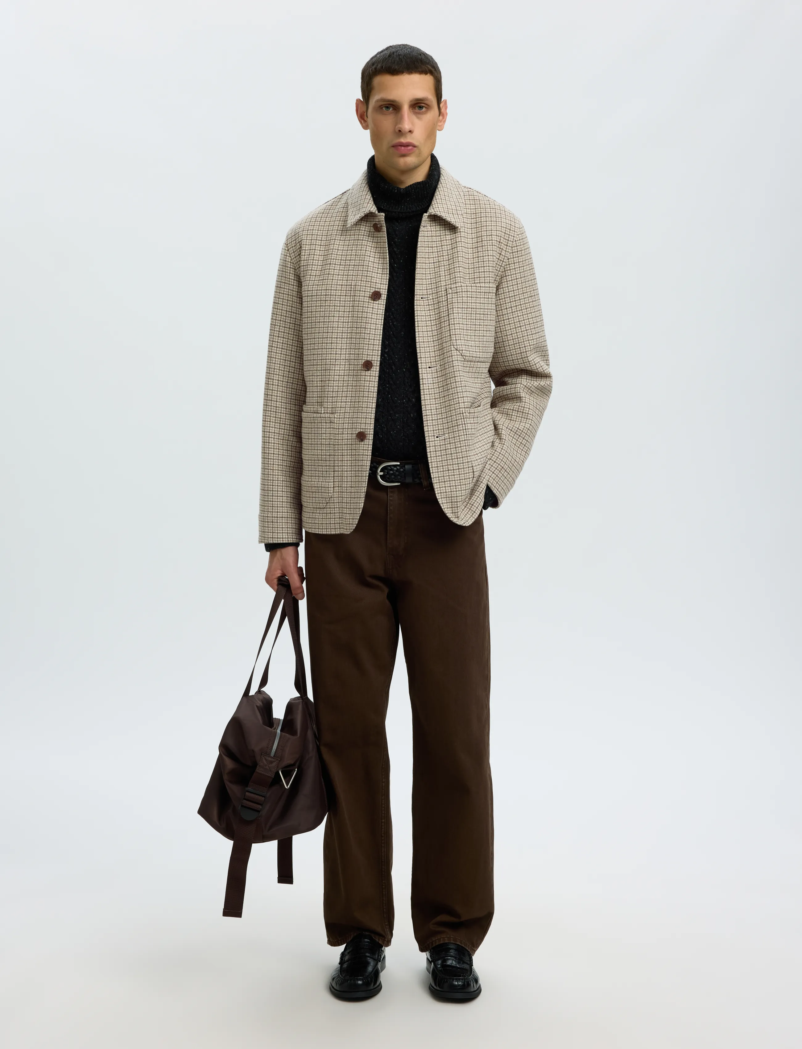 Selected - SLM-LANDON WOOL BLEND HYBRID BLAZER NOOS - einreiher - light grey melange - 5