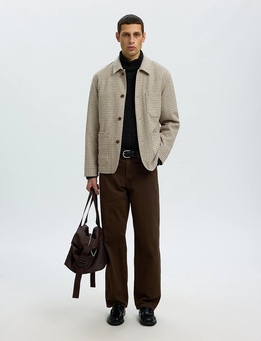 Selected - SLM-LANDON WOOL BLEND HYBRID BLAZER NOOS - einreiher - light grey melange - 5