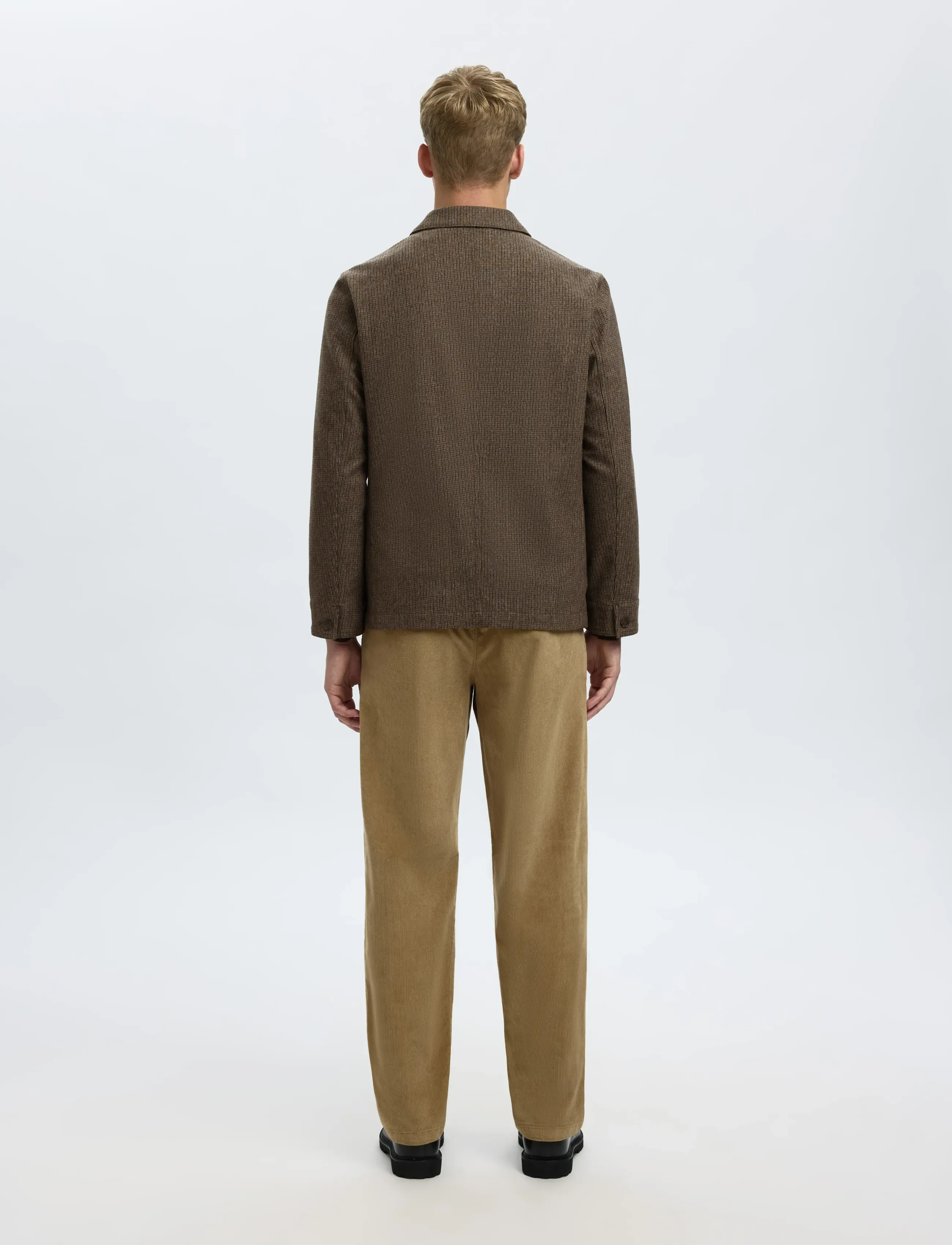 Selected - SLM-LANDON WOOL BLEND HYBRID BLAZER NOOS - einreiher - morel - 2