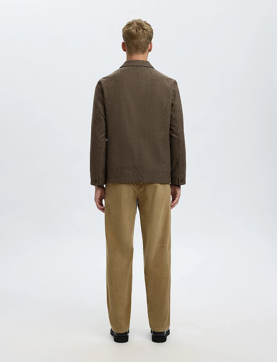 Selected - SLM-LANDON WOOL BLEND HYBRID BLAZER NOOS - einreiher - morel - 2
