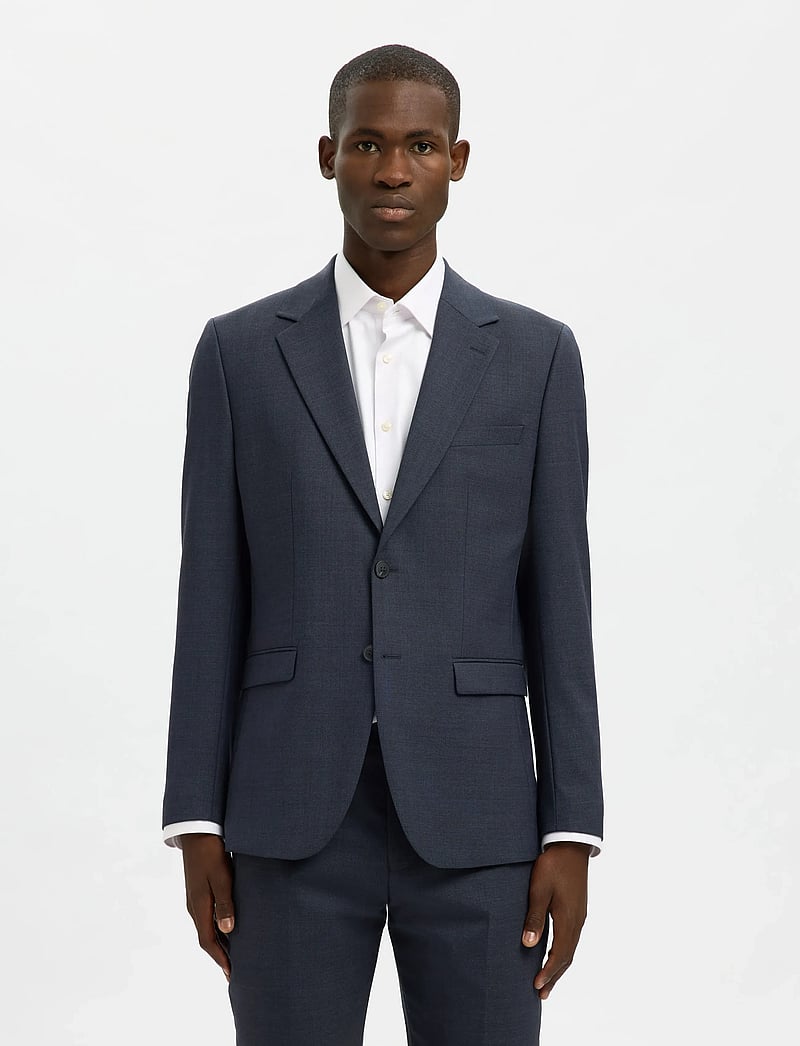 Selected - SLHSLIM-THEO WOOL BLEND BLZ FLEX NOOS - enkeltradede blazere - sky captain - 0