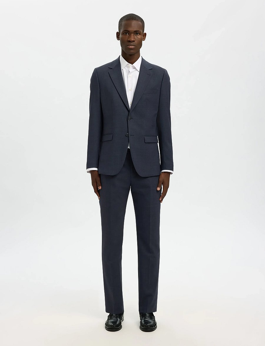 Selected - SLHSLIM-THEO WOOL BLEND BLZ FLEX NOOS - enkeltradede blazere - sky captain - 4