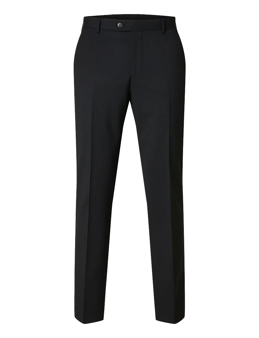 Selected - SLMSLIM-THEO WOOL BLEND TRS FLEX NOOS - habitbukser - black - 1