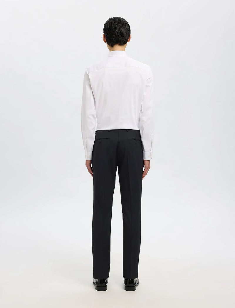 Selected - SLMSLIM-THEO WOOL BLEND TRS FLEX NOOS - habitbukser - black - 2