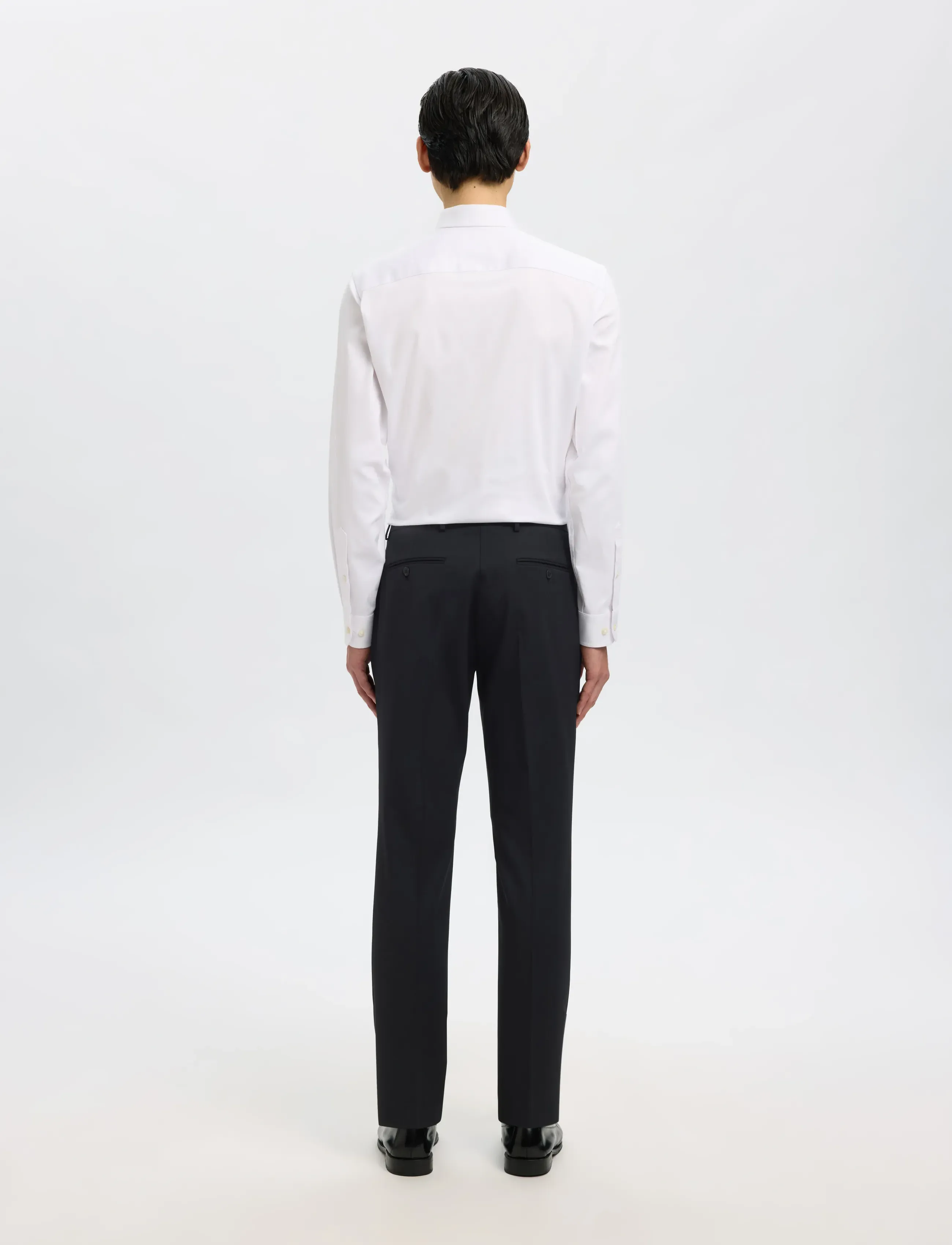 Selected - SLMSLIM-THEO WOOL BLEND TRS FLEX NOOS - habitbukser - black - 2