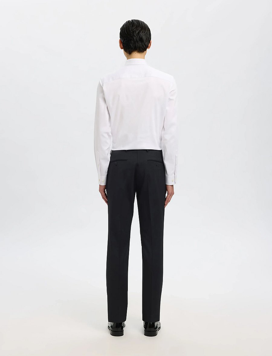 Selected - SLMSLIM-THEO WOOL BLEND TRS FLEX NOOS - kostymbyxor - black - 2