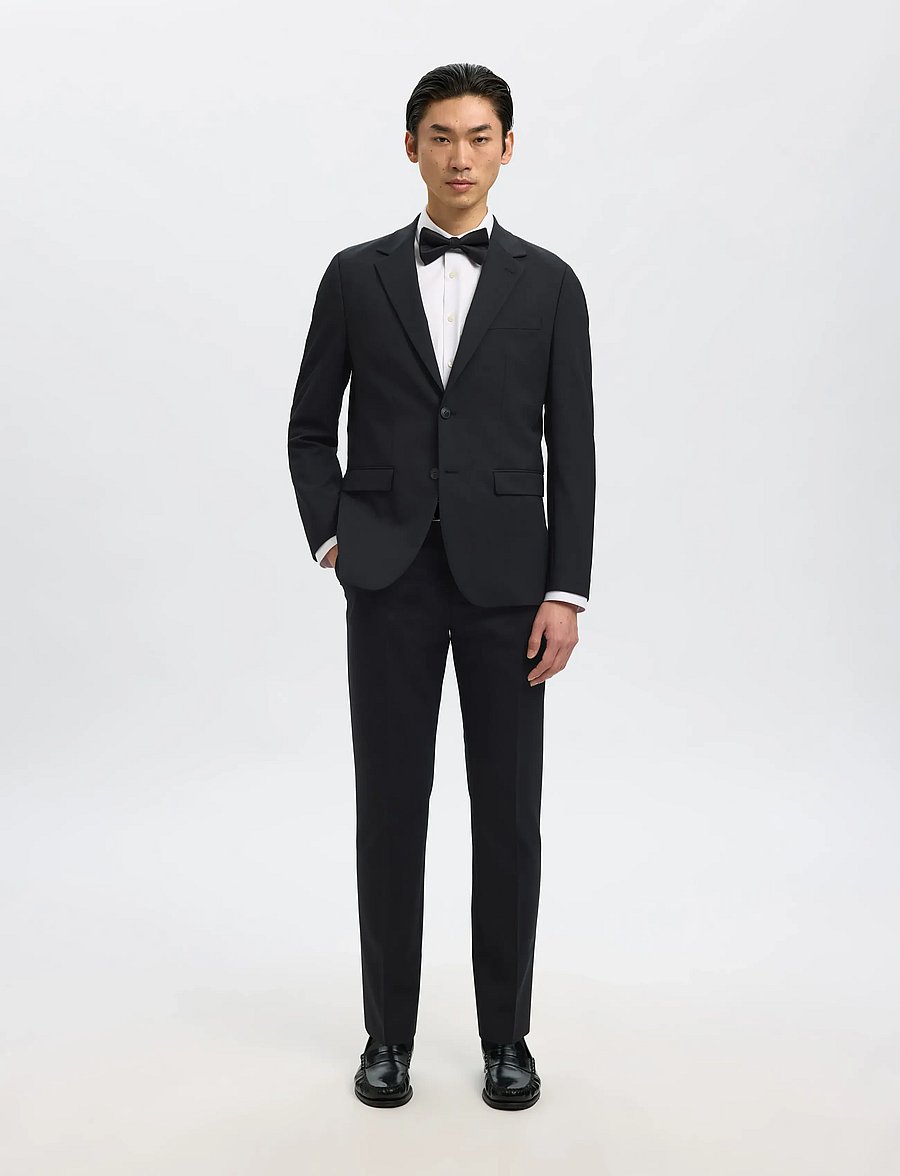 Selected - SLMSLIM-THEO WOOL BLEND TRS FLEX NOOS - habitbukser - black - 5