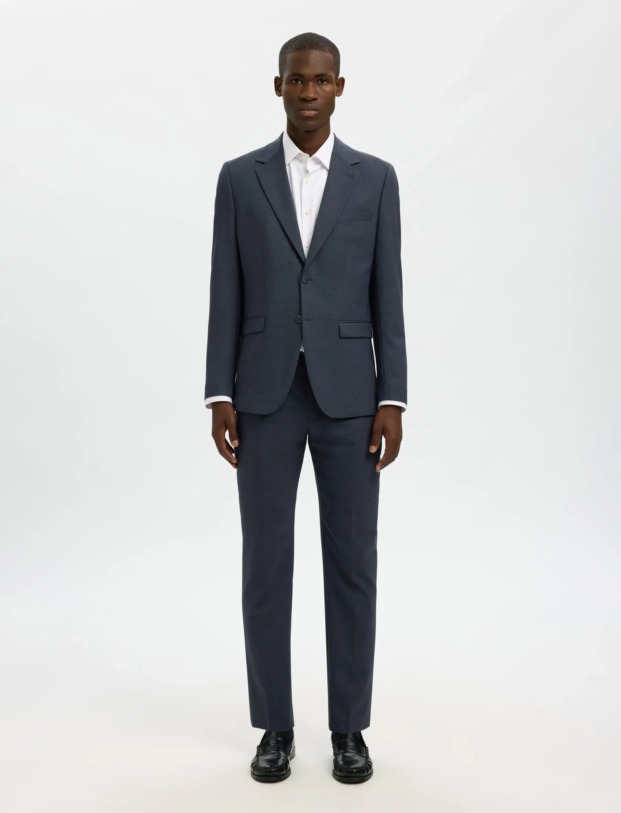 Selected - SLHSLIM-THEO WOOL BLEND TRS FLEX NOOS - jakkesætsbukser - sky captain - 4