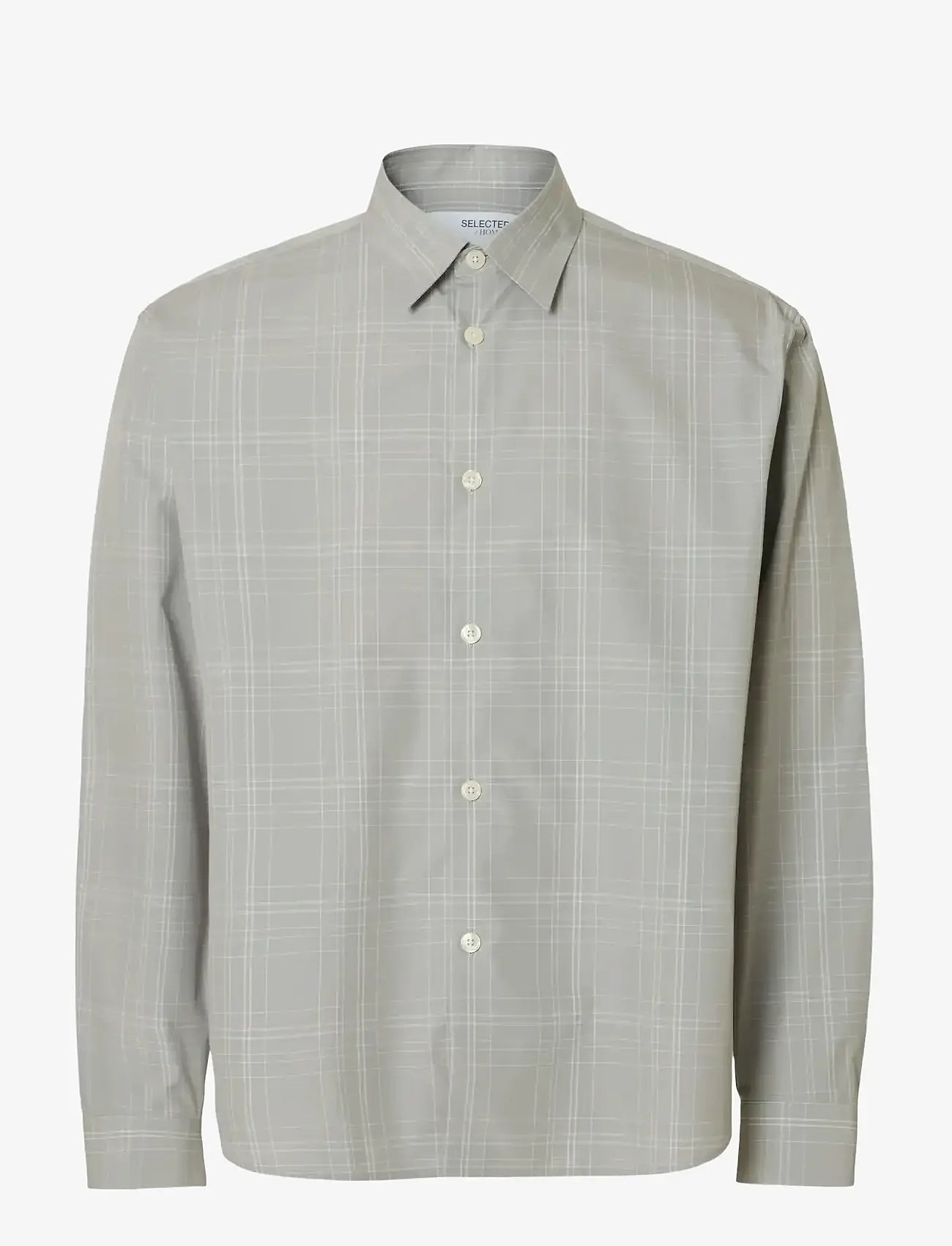 Selected - SLHCTMBEN CHECK LS SHIRT - rutiga skjortor - ghost gray - 1