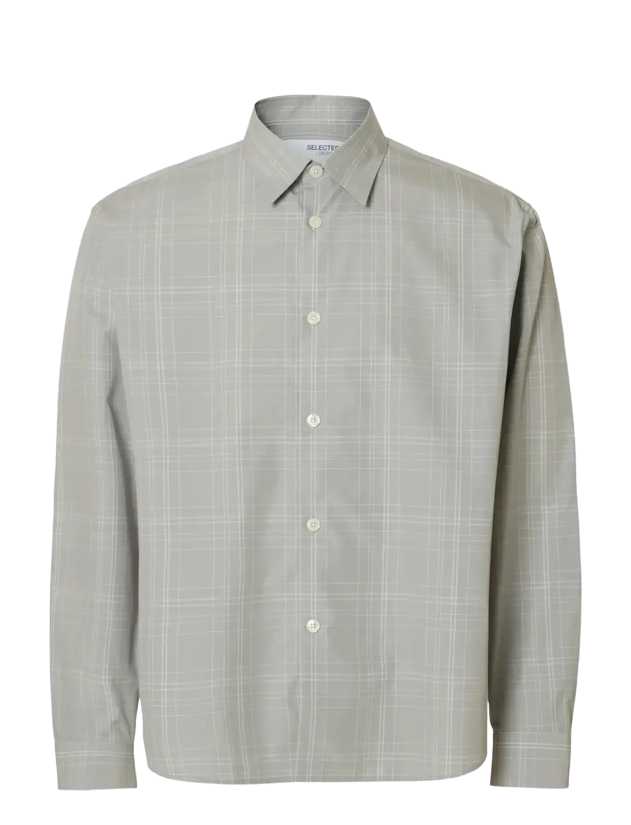 Selected SLHCTMBEN CHECK LS SHIRT - Skjorter - GHOST GRAY / grey