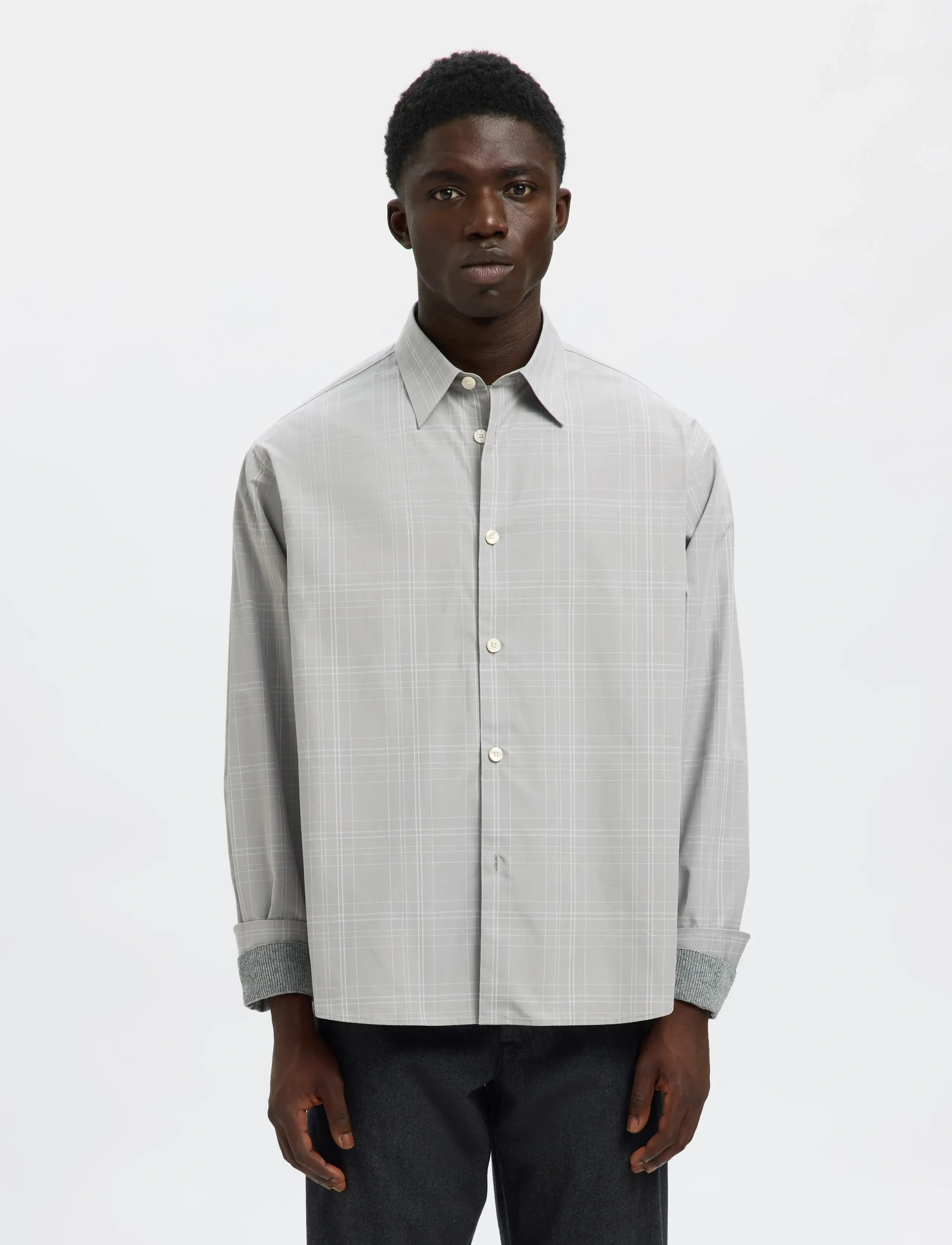 Selected Slhctmben Check Ls Shirt, S, Shirts, Grau - Checkered Männerswear