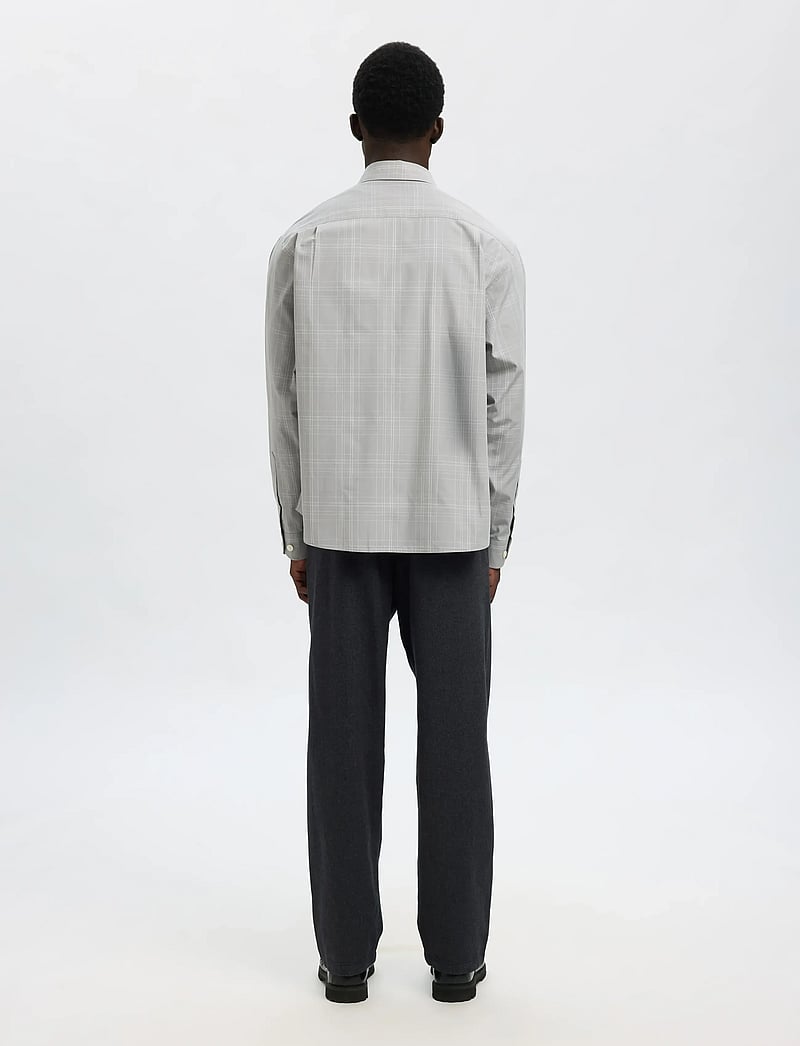 Selected - SLHCTMBEN CHECK LS SHIRT - rutiga skjortor - ghost gray - 2