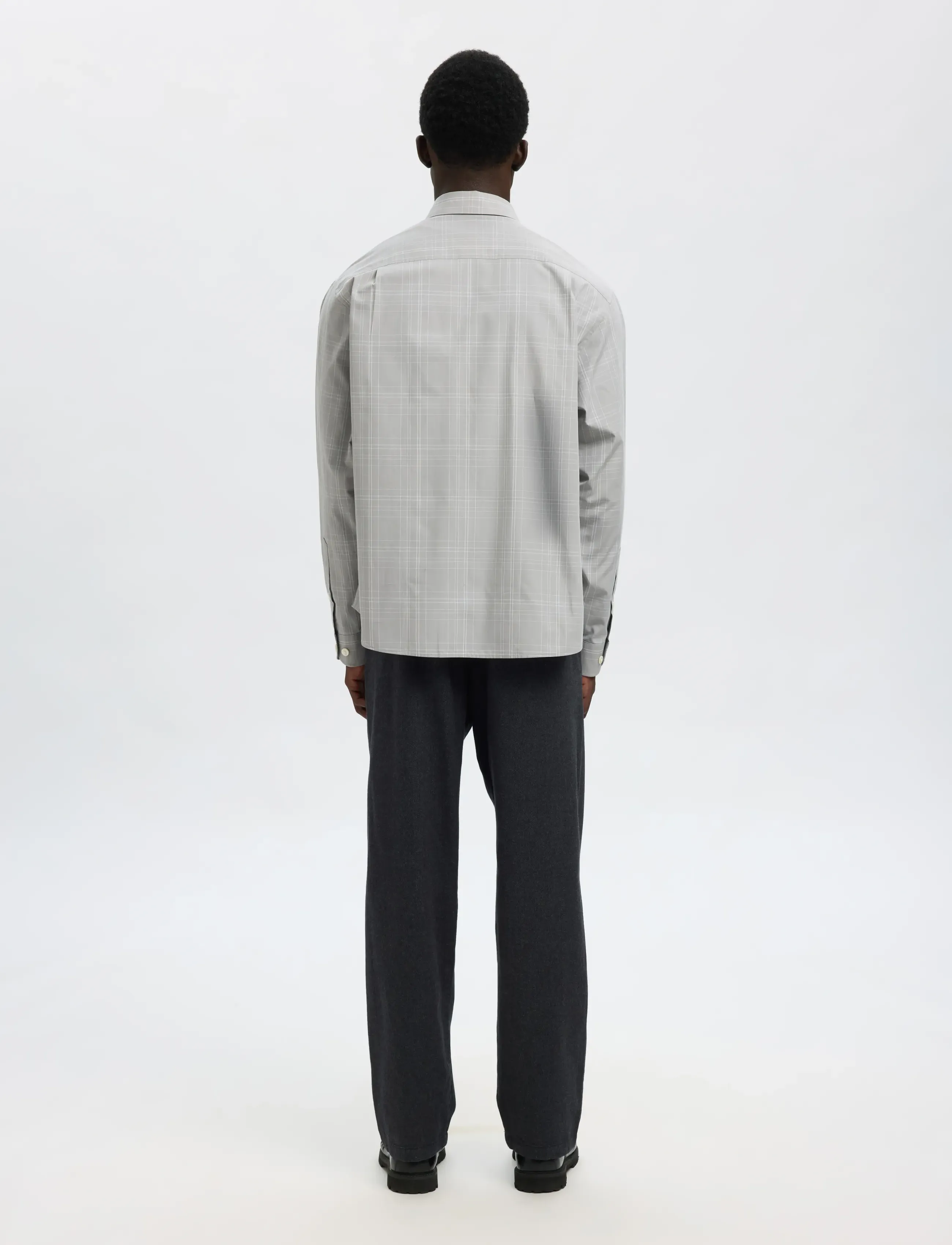 Selected - SLHCTMBEN CHECK LS SHIRT - ruutupaidat - ghost gray - 2