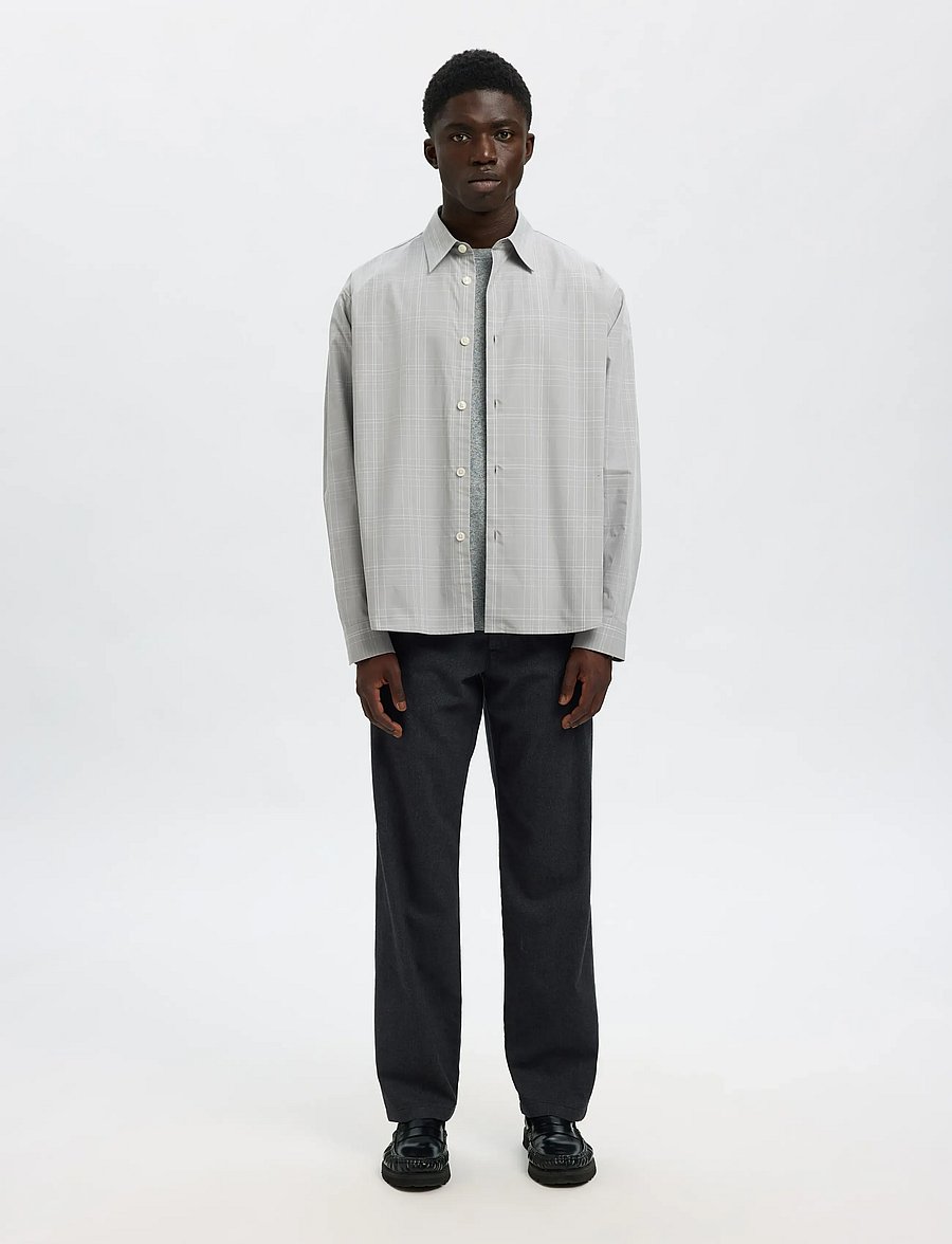 Selected - SLHCTMBEN CHECK LS SHIRT - ruutupaidat - ghost gray - 3