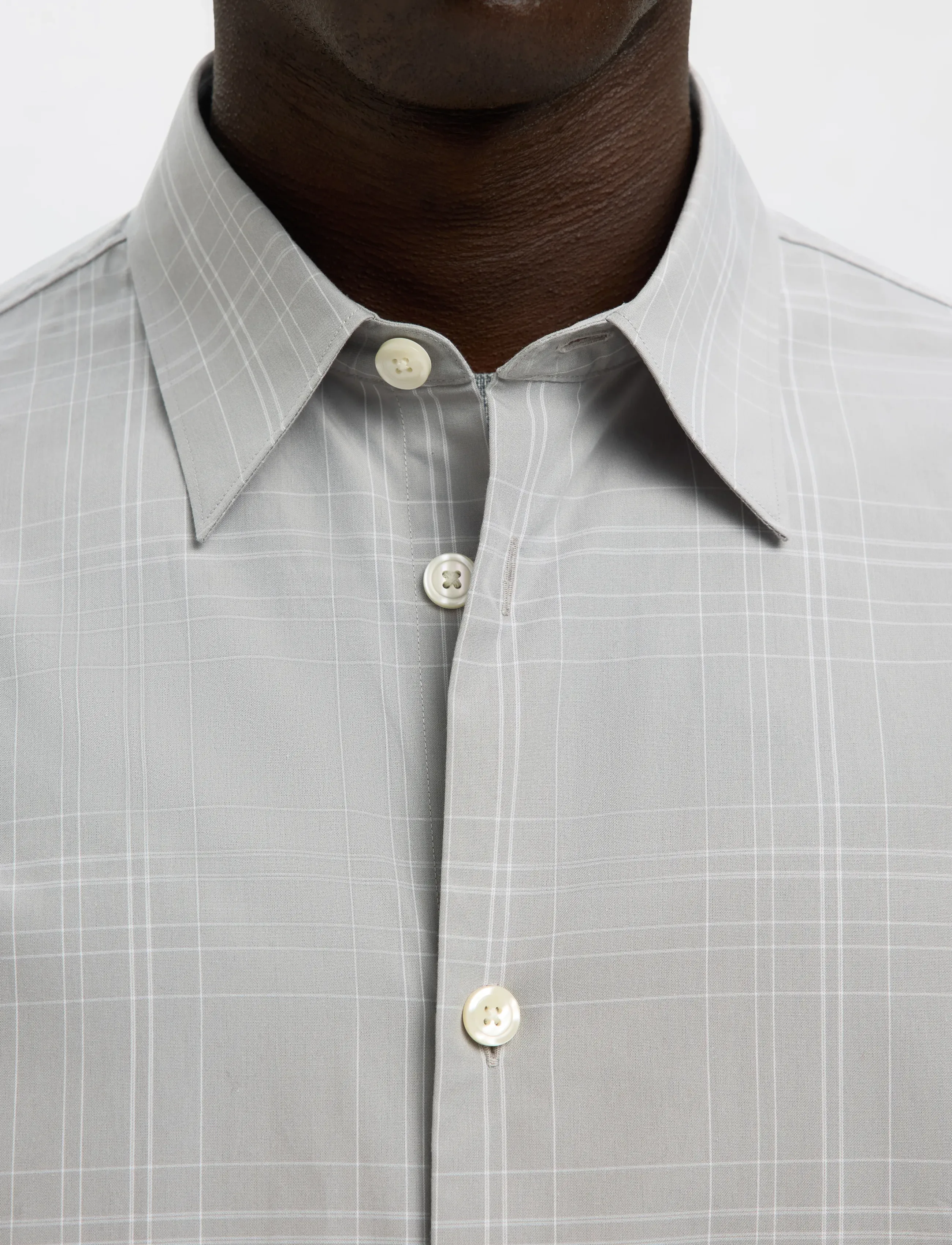 Selected - SLHCTMBEN CHECK LS SHIRT - ruutupaidat - ghost gray - 4