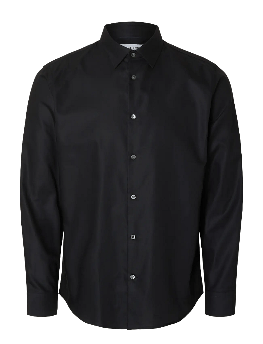 Selected - SLMSLIMCLARK SHIRT LS NOOS - oxford skjorter - black - 1