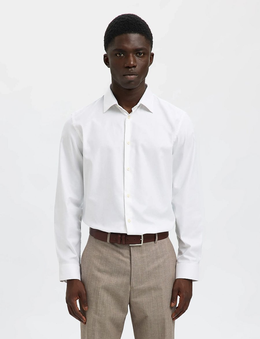 Selected - SLMSLIMCLARK SHIRT LS NOOS - chemises oxford - bright white - 0