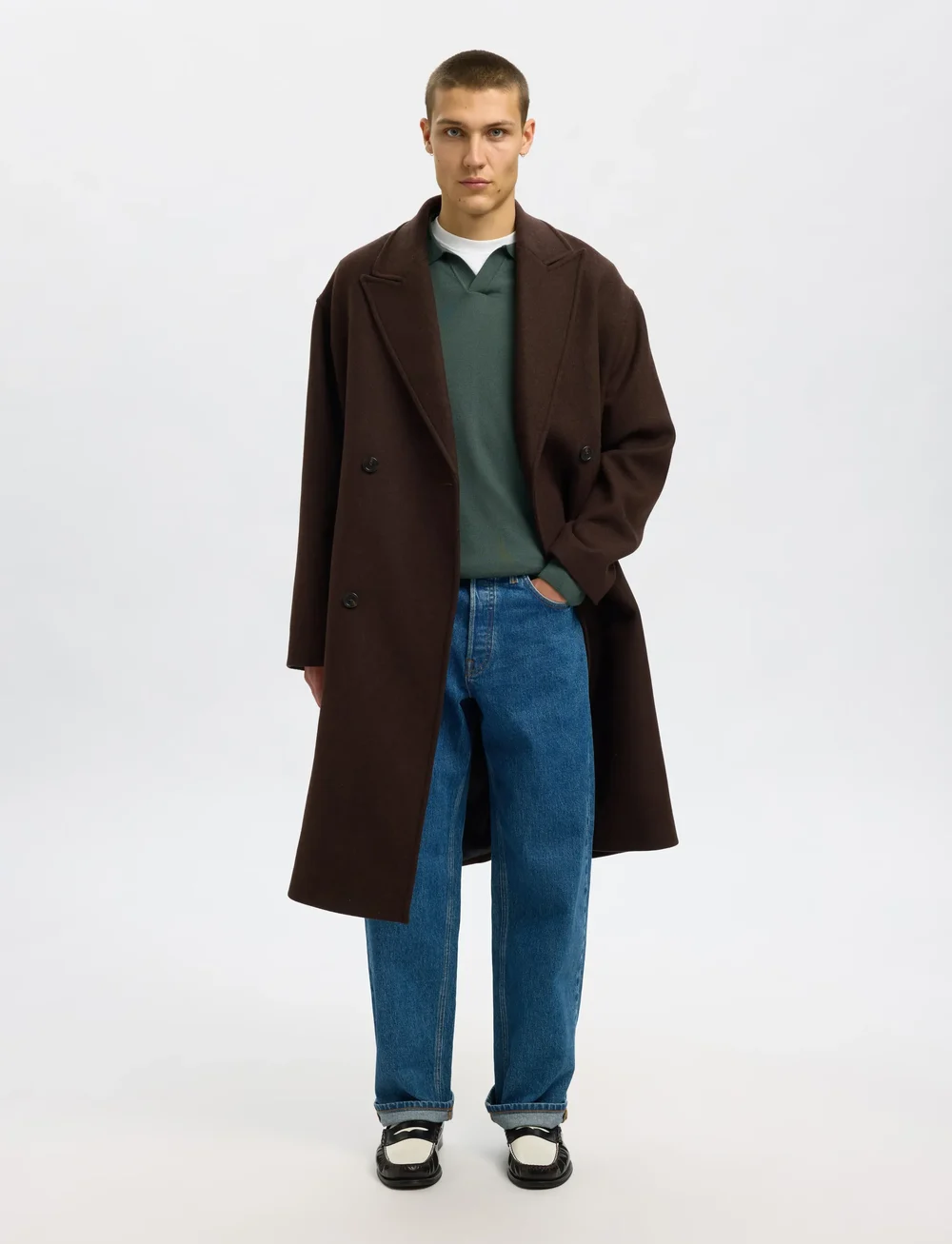 Selected - SLHTRAY LS KNIT MERINO OPEN POLO - kootud polosärgid - deep forest - 4