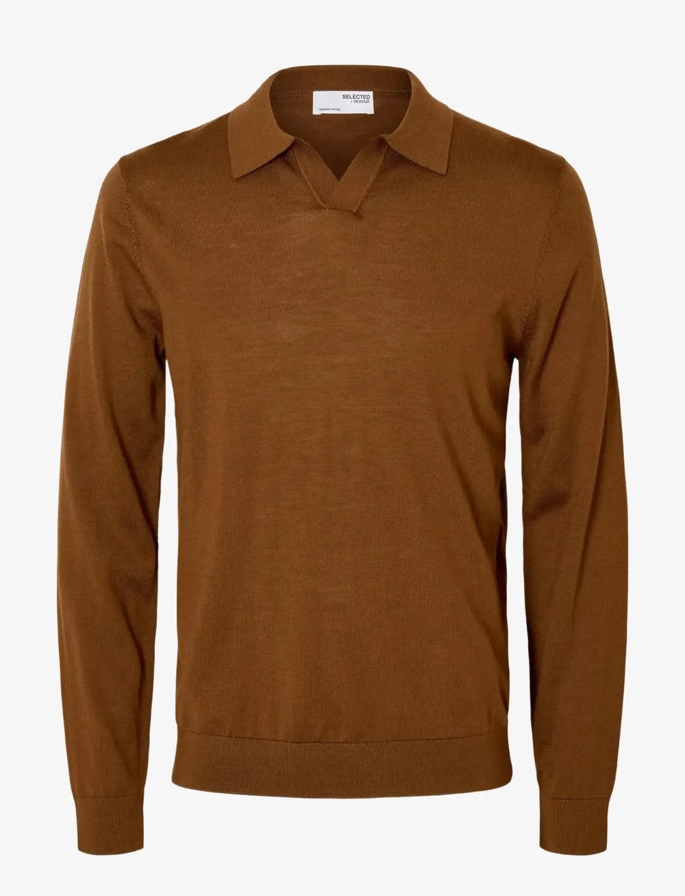 Selected - SLHTRAY LS KNIT MERINO OPEN POLO - neulotut poolot - soft silt - 1