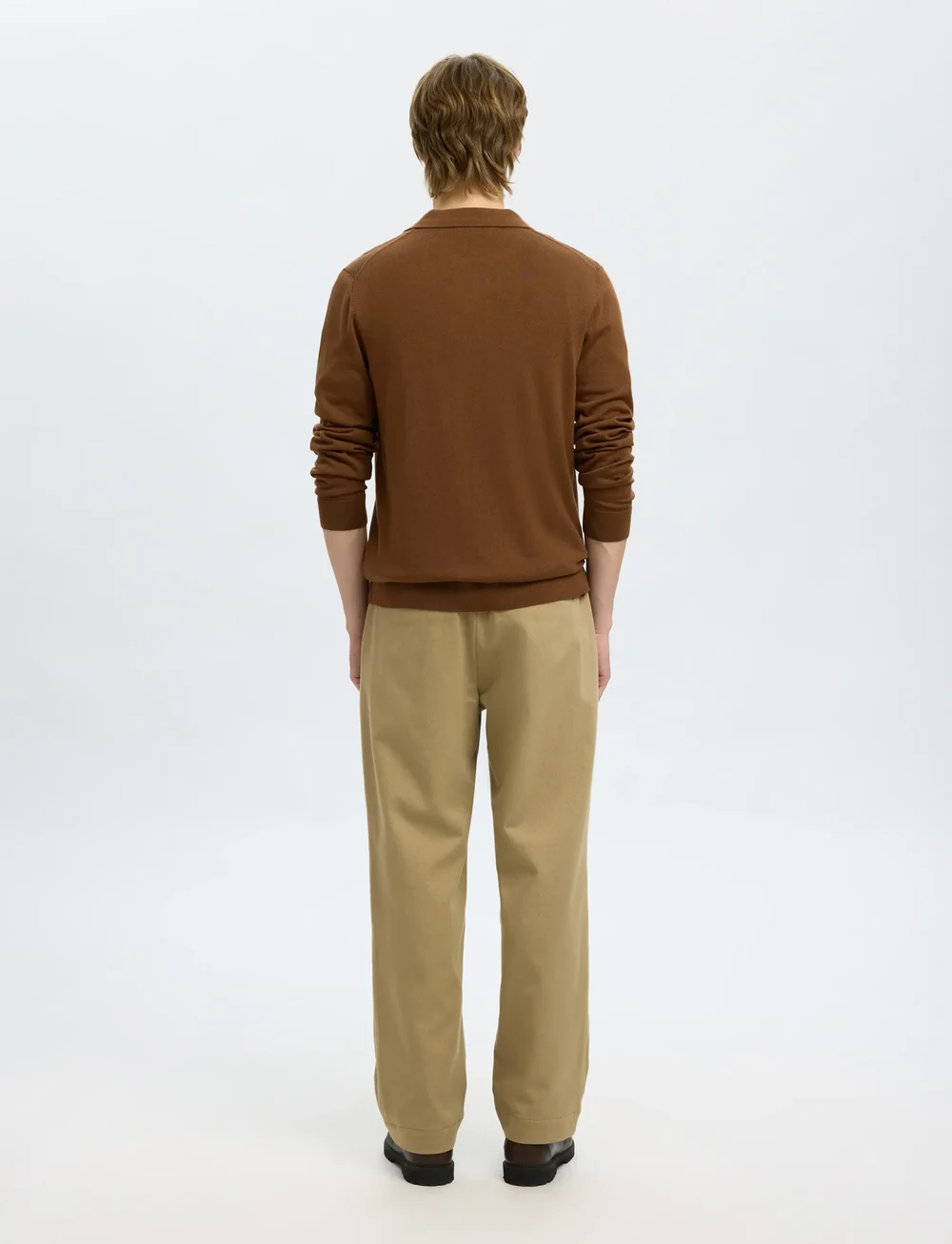 Selected - SLHTRAY LS KNIT MERINO OPEN POLO - neulotut poolot - soft silt - 2