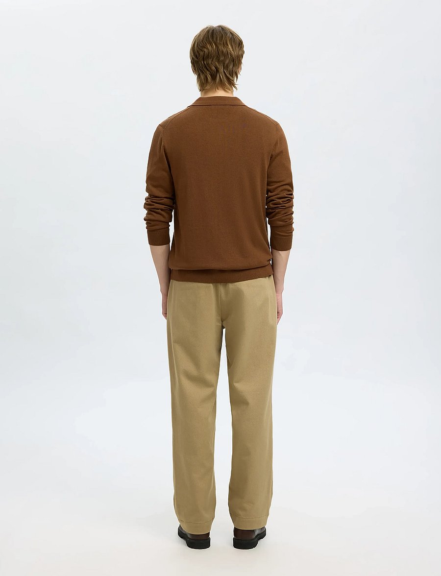 Selected - SLHTRAY LS KNIT MERINO OPEN POLO - long-sleeved knitted polos - soft silt - 2