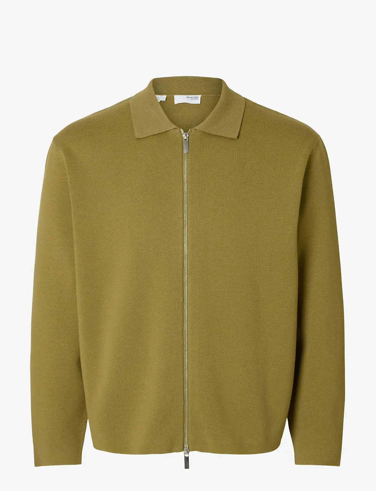 Selected - SLHMIKE LIGHT LS KNIT FULL ZIP CARDIGAN - pullover mit durchgehendem reißverschluss - dried herb - 1